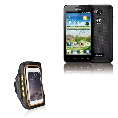 BoxWave Case for Honor U8860 (Case by BoxWave) - JogBrite Sports Armband, High Visibility Safety Light LED Runners Armband for Honor U8860 - Bold Orange