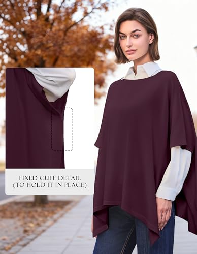 Image of PULI Women's Pullover Poncho Sweater Oversized Knit Layering Top Travel | Sleeveless and Layers Over Any Shirt At Home or Work