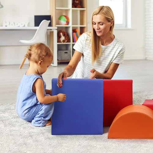 Image of GarveeLife Foam Climbing Blocks for Toddlers, Waterproof Toddler Climbing Toys, Baby Jungle Gym Indoor Lightweight, Easy to Clean Foam Play Gym 5PCS