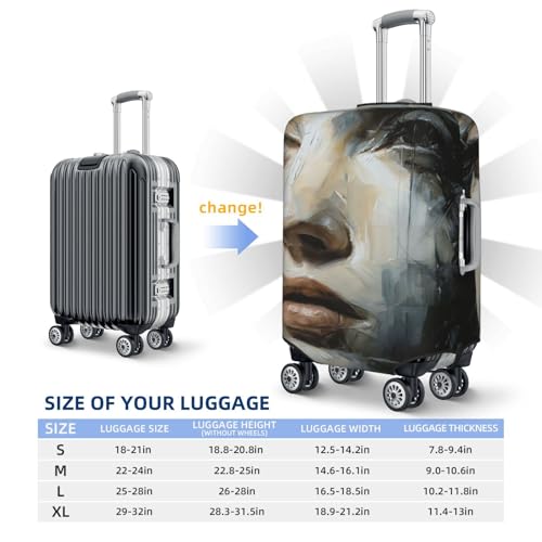 Attractive Woman Face Elastic Travel Luggage Covers Dustproof Scratch-Resistant Suitcase Protector Fit 22-24 Inch4