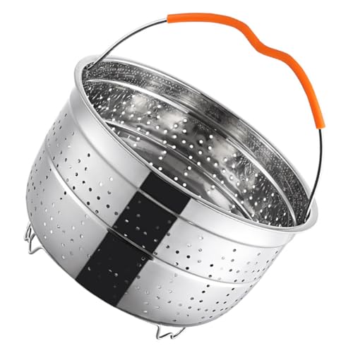 MOLUCKFU Cesta Vaporera de Acero Inoxidable para Cocción y Drenaje con Mango Resistente para Cocinar Verduras y Frutas para Ollas Domésticas y Restaurantes Fácil de Usar y Color Aleatorio