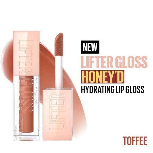 Image of Maybelline New York Lifter Gloss Hydrating Lip Gloss, Toffee | Gloss Hydrating Honey'd Lip Gloss with Hyaluronic Acid