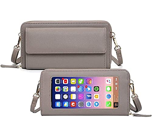 Touch Screen Phone Bag Small Crossbody Bag Shoulder Handbag, RFID Blocking Wallet for Women