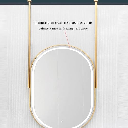 Lustro sufitowe LED z regulowaną jasnością, pływające lusterko do przedpokoju, garderoby, domu, 60 x 100 cm