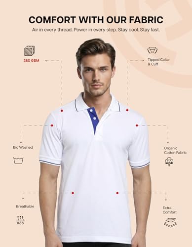Image of Scott International Cotton Polo T Shirt | Collar Tshirts | Half Sleeves Plain T Shirt | T-Shirt |Tshirt for Men Stylish | Men's Tshirt