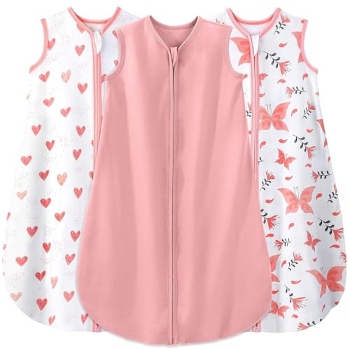 Image of Yoofoss Baby Sleep Sack 24-36 Months Wearable Blanket for Babies 100% Organic Cotton 2-Way Zipper TOG 0.5 Toddler Sleeping Sack 3 Pack, Sleep Sacks