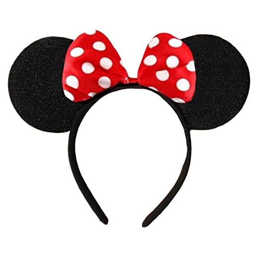 Rojo (Pink Minnie Mouse Band) Polca Minnie Mouse Disfraces Vestido Del Arco Banda Para La Cabeza