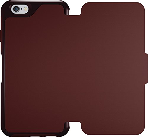 OtterBox 77-51687 STRADA SERIES Leather Wallet Case for iPhone 6/6s - Retail Packaging - CHIC REVIVAL (WARM BLACK/MAROON LEATHER)