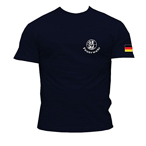Feuerwehr Herren T-Shirt KF12DE – Kurzarm, 100% Baumwolle, Mit Reflektierendem Druck