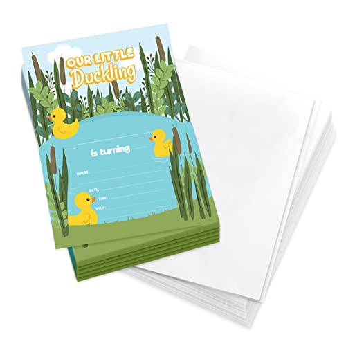 Cartes d'invitation anniversaire Coastal Palm Duck avec enveloppes pour fête d'enfants x25