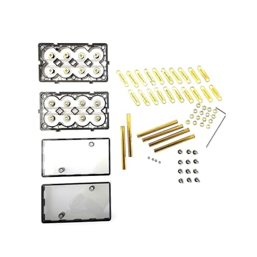 Generchin Boîte à Batterie Spliceable Battery Box sans Soudure pour Kit de Stockage D'Énergie 12V 24V 48V avec Support Haute Intensité pour Batteries 21700-8