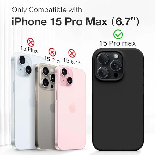 Image of Kratos Soft Silicone Case Cover Compatible with iPhone 15 Pro Max - Everyday Comfort Protection, Wireless Magnetic Charging Case with Raised Edge Camera & Screen Protection, Shock-Resistant Design