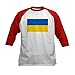 CafePress Flag of Ukraine Baseball Jersey Kids Cotton Baseball Jersey, 3/4 Raglan Sleeve Shirt Red/White