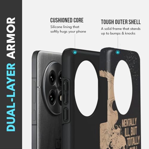 Image of MILLION CASES Back Cover Case for OnePlus 12 Scratch Resistant Anti-Slip Polycarbonate Shockproof Protective Durable Skeleton Mood Crystal Case for Men & Boys