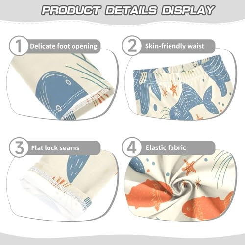 Bolaz Toddler Girls Leggings Printed Yoga Pants Leggings Walrus and Fish Sea Stars for Kids3