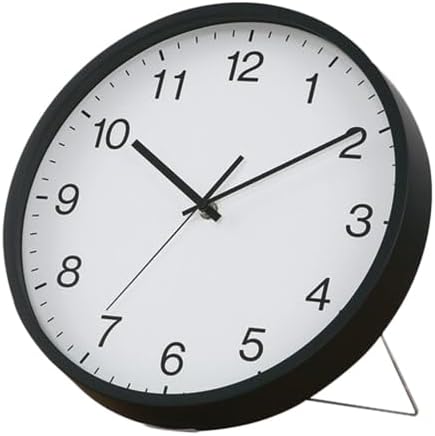 Nitori 8172772 Silent Second Hand, Hanging Clock, SW Diameter, 12.2 inches (31 cm), Black