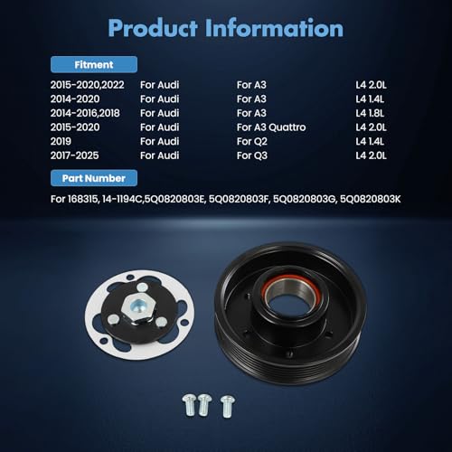 Image of ECCPP A /C Compressor Clutch 2015-2024 for Volkswagen Jetta for Golf 2.0L