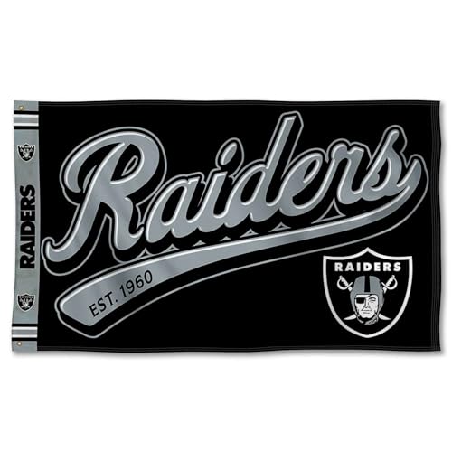 Las Vegas Raiders Script Logo Premium Flag