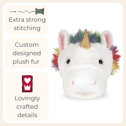 Fuzzy Unicorn Slippers for Women and Men - Rainbow Plush Animal Slippers for Adults4