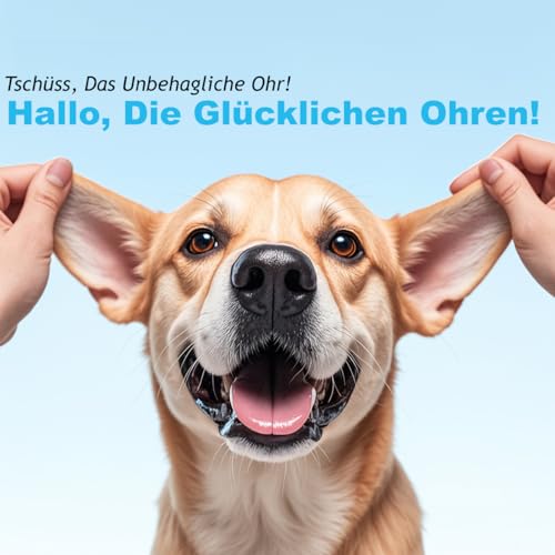 Ohrenreiniger hund Ohrenpflege für Hunde 60ml Ohrenreiniger stoppen Ohren Entzündungen und Juckreiz, Haustier Ohrreiniger für Hunde und Katzen, Hundeohrreinigungslösung, Schmutz, Geruchsentferner