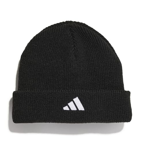 adidas Unisex Kinder Little Kids 3 Stripes Beanie, Black, 3XS