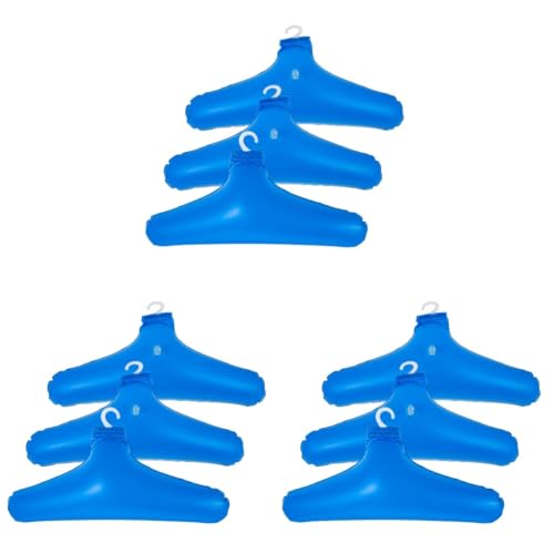 OFFSCH 9 Pcs Inflatable Hanger Garment Hanger Shirt Hangers Travel Coat Hangers Clothes Drying Hanger Wetsuit Hanger Foldable Hangers Blow up Coat Hangers Folding Clothes Hanger Blue PVC