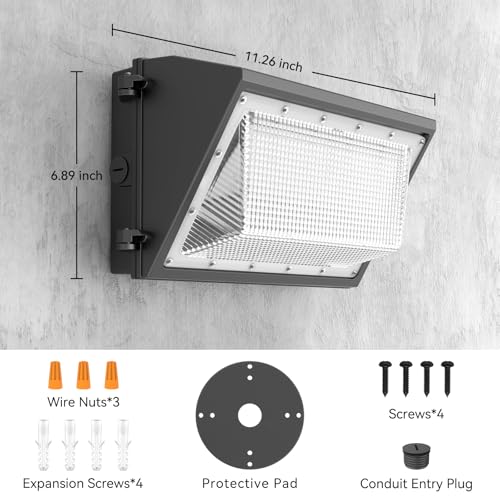 AIKVSXER 160W LED Wall Pack Light, 25600LM 6000K Dusk to Dawn Sensor, 1Pack - image 6