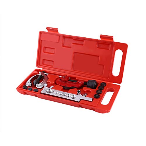 Pissente 10pcs Pipe Flaring Kit, Tool Kit, Steel Flaring Swage Tool Kit for Brake and Fuel Tube Repair