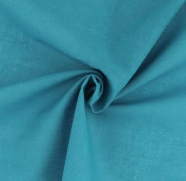 Cotton-Polyester Cambric Fabric,One Fabric This fabric can be used for home furnishings, clothing, sewing, arts and crafts, upholstery and much more. (Green Blue) - 1