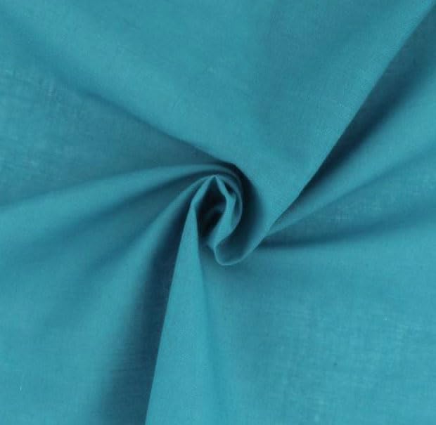 Cotton-Polyester Cambric Fabric,One Fabric This fabric can be used for home furnishings, clothing, sewing, arts and crafts, upholstery and much more. (Green Blue)