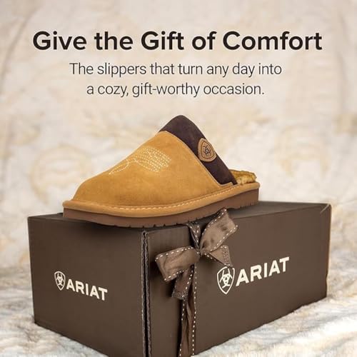 Image of ARIAT Men's 2842 Silversmith Outdoor Indoor Western Suede Foam Cushioned Square Toe Slipper