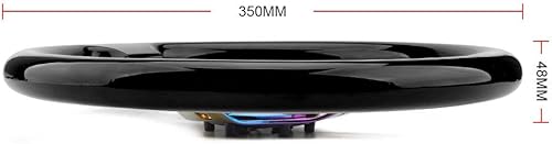 Vista 6 de Volante de Carreras de Coche de 6 Pernos Marco de Radios Neo Cromado Arcoíris Volante Universal de Posventa Compatible con Coche y Juego