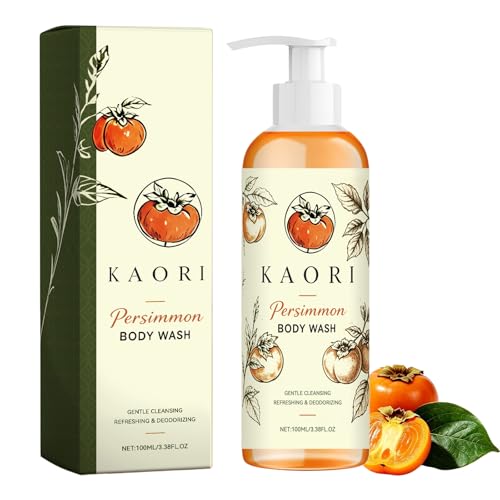 Kaori Deodorizing Persimmon Body Wash For Old People Smell Moisturizing Mature Skin Renewing Purifying With Natural Persimmon Deep Cleansing Body Deodorizing Soap Bar For Women & Men (1pcs)