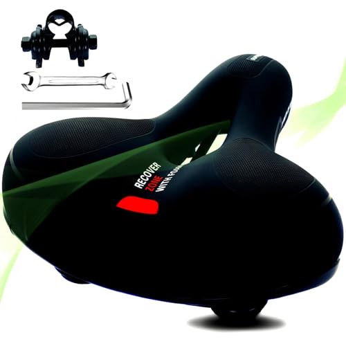 BIKEWORK Fahrradsattel für Damen Herren, bequem breit weich ergonomisch...
