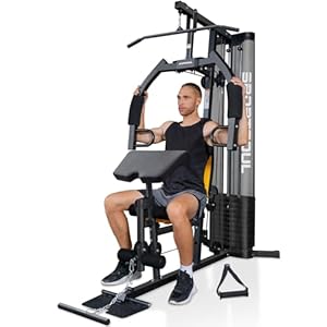 Home Gym Multifunctional Home Gym Equipment, 6 Workout Stations with 125LBS Weight Stack, Home Gym System for Full Body Training, Total Gym Exercise and Training Equipment with Pulley System