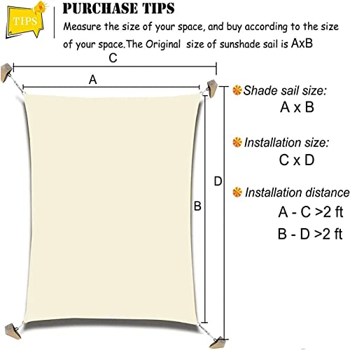 Voile d'ombrage rectangulaire 3x4m imperméable protection UV pour jardin terrasse - 6