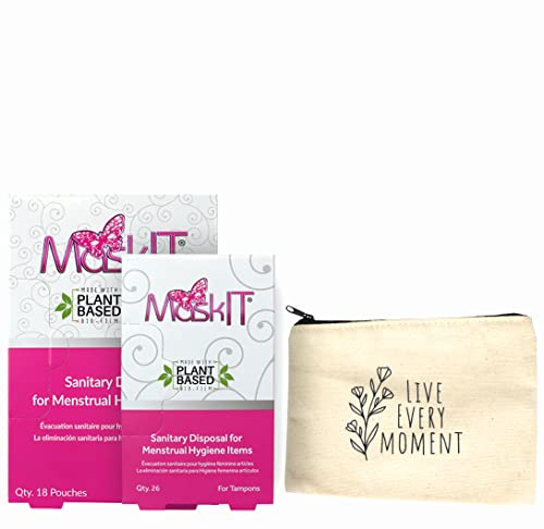 MaskIT Disposal Bags for Tampons and Pads Starter Kit, Feminine Hygiene Disposal Bags