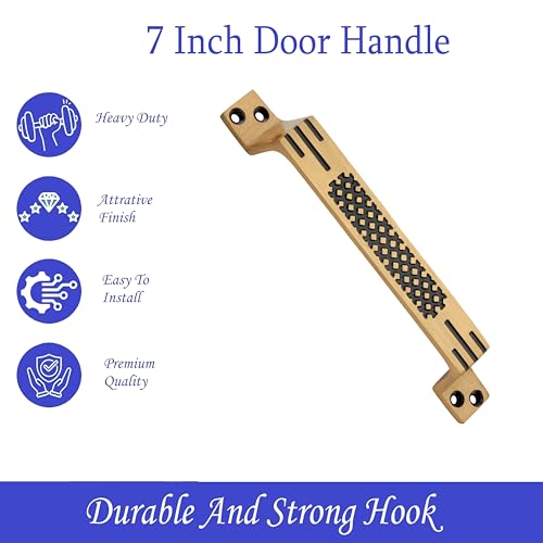 Image of Door Handle Cool Door Handles for Main Door Aluminum (7 Inch), Antique- Finish Door Handles for Home and Office for Wooden & Glass Door Handle, Pull Door Handle (Pack of 2 Pair, Dot)