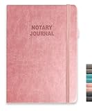 Sysflmygs Notary Journal - Official Notary Public Record Book with Numbered Pages - Notary Journal Log Book for Notarial Acts & Records – Notary Supplies - 402 Entries, Hardcover, 7'x10', Pink