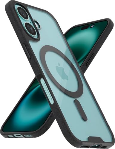 Smartish iPhone 16 Magnetic Case - Gripmunk Compatible with MagSafe [Lightweight + Protective] Slim & Thin Grip Cover with Microfiber Lining for Apple iPhone 16 - Clearly Black