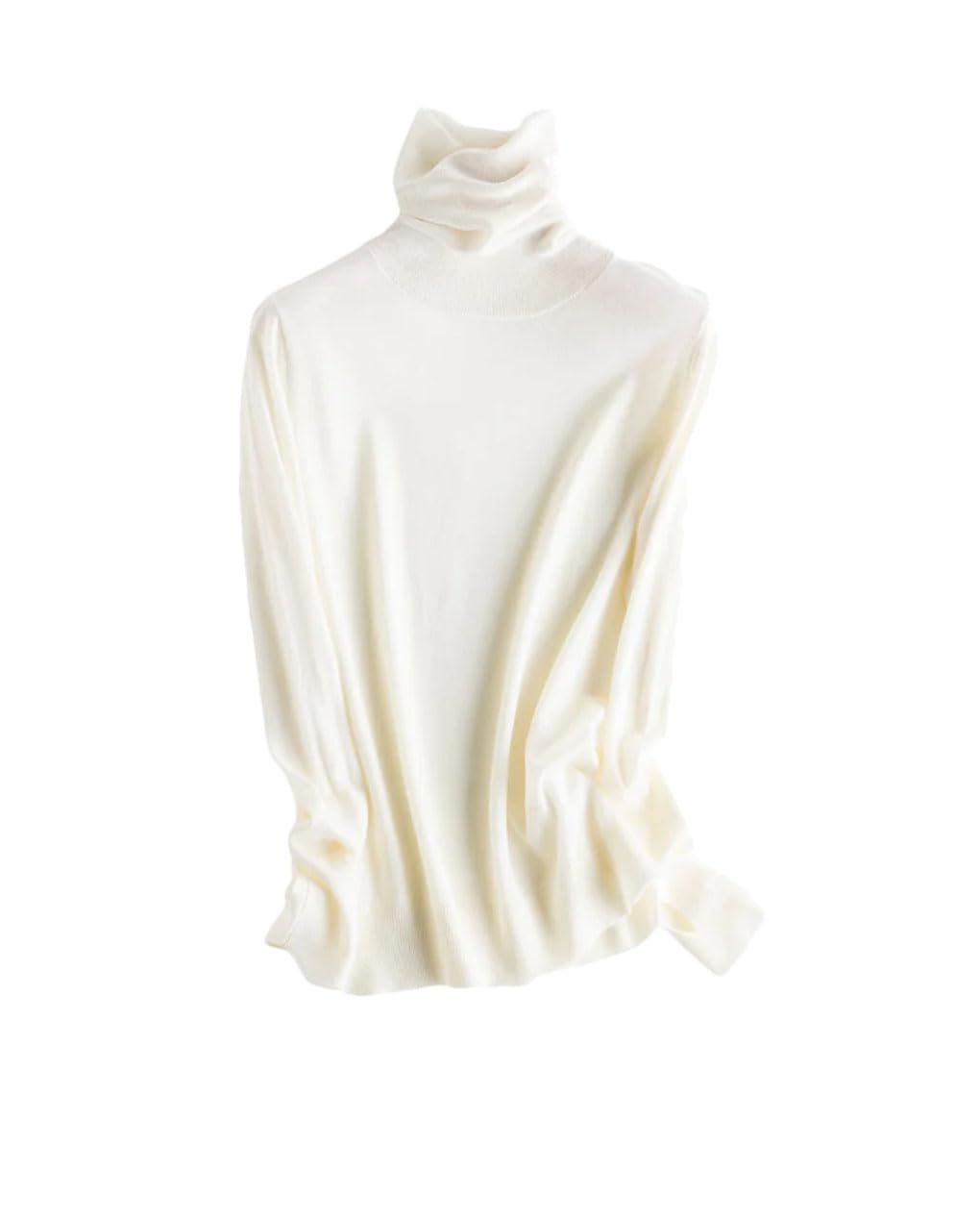 Pull à col roulé pour femme 50 % laine 50 % acrylique Pull basique confortable pour l'automne et l'hiver
