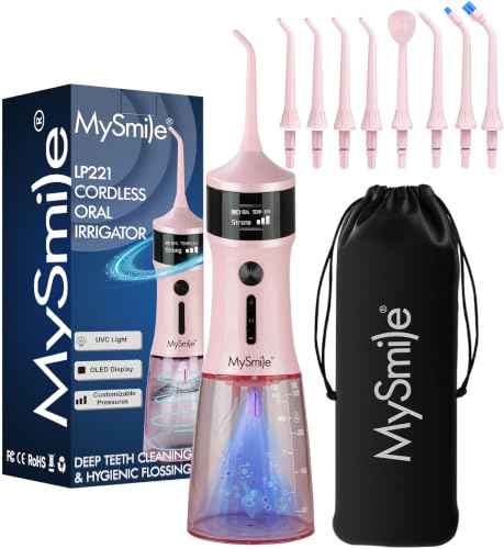 Image of MySmile LP221 Cordless Water Flossers for Teeth w /UVC Light & OLED Display