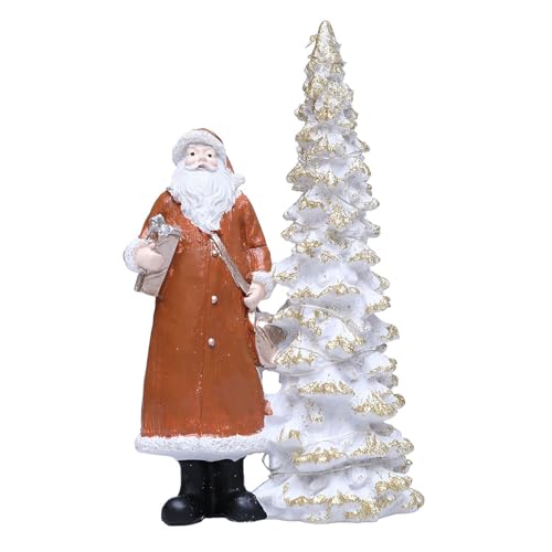 Guaber Clauses du Père Noël De Noël Statues Figurine avec Une Légère Décoration Vacances Ornement Centres Table Figurine avec Lumière