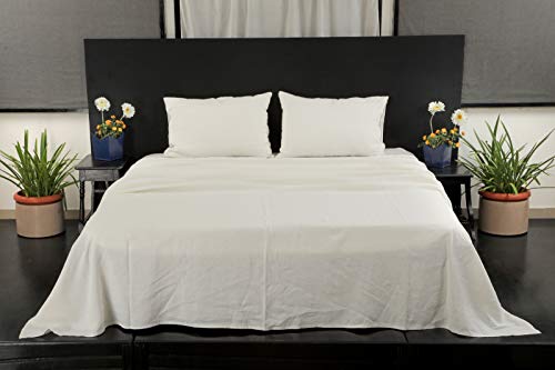 The Linen Rack Linen Sheets â€“ Luxurious Linen Sheet Set with Flat and Fitted Sheet and 2 Pillowcases â€“ Pure and Natural Linen Flax Sheets â€“ Lightweight and Breathable â€“ Many Color Options