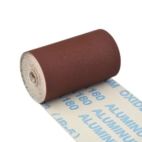 Rollo de tela de esmeril de 5 metros con rango de grano 80 120 180 240 320 600 para alisar y pulir superficies de madera tallada y formas orgánicas (180#)