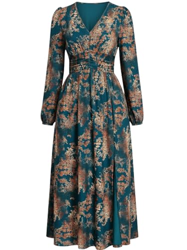 Image of Leriya Fashion V Neck Maxi Dress for Woman |Aline Dress for Women |Long Flared Dress for Womens|Summer Casual Outfit Wear Events, Date & Evening Look |Perfect Gaun Wear for Woman's
