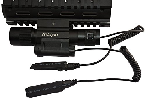 Aimkon HiLight RGL20 HiLight QD 600 Lumen Strobe 3 Level Output Flashlight with Green Laser Combo with Smart Pressure Switch, Black Aimkon HiLight RGL20 HiLight QD 600 Lumen Strobe 3 Level Output Flashlight with Green Laser Combo with Smart Pressure Switch, Black