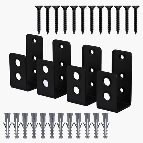 2x4 Door Barricade Brackets 2 PcsDoor Hardware Brackets Fits 2x4 Bars Door Security Barricade Bracketsset for Home Barn Shed Garage Gate Bar Security Holder Doors Reinforcement with Screws