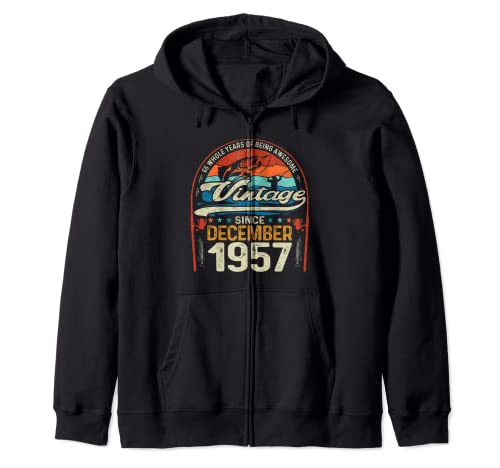 66 años de edad, amantes de la pesca con mosca, diciembre de 1957 - cumpleaños 66 Sudadera con Capucha