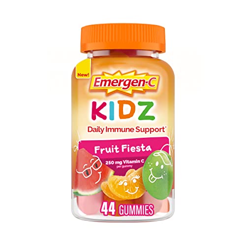 Emergen-C Kidz Daily Immune Support Dietary Supplements Flavored Gummies with Vitamin C and B Vitamins Fruit Fiesta Flavored Gummies Back to School Essentials - 44 Count